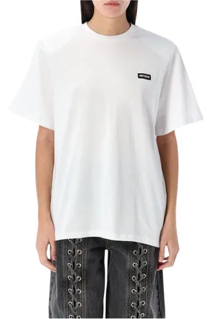 ROTATE Top, Dame, Hvid, L, Bomuld, Hvid Crew Neck Tee til Kvinder