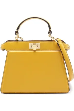 Fendi Pre-owned, Dame, Gul, ONE SIZE, Uld, Pre-owned Laeder hndtasker