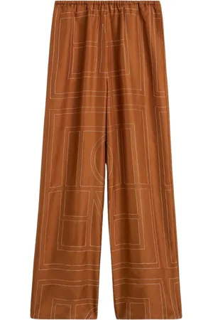 Totême Bukser, Dame, Brun, S, Silke Monogram PJ Bund
