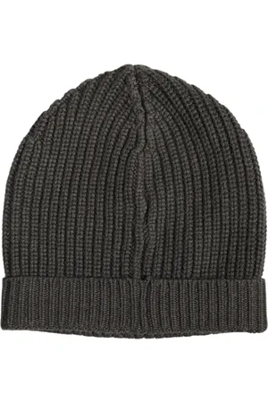 Dolce & Gabbana Tilbehør, unisex, Grøn, ONE SIZE, Cashmere, Mørk Grå Cashmere Strik Hue