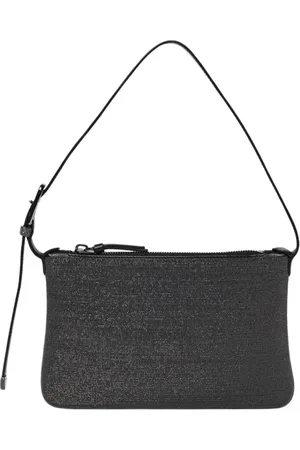 Brunello Cucinelli Taske, Dame, Sort, ONE SIZE, Uld, Sort Sparkle Lynlås Crossbody Taske
