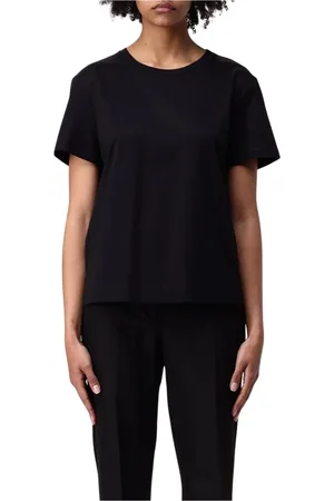 Max Mara Top, Dame, Sort, M, Bomuld, Sort kortærmet bomuldst-shirt