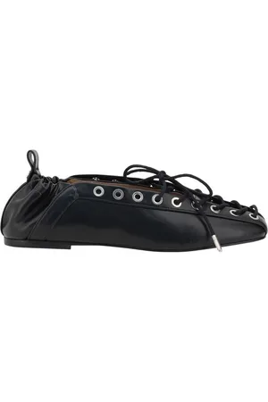 Ganni Sko, Dame, Sort, 40 EU, Oleatex Ballerina med Square Toe