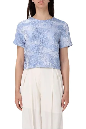 Liu Jo Top, Dame, Blå, XS, Blå Blomstret Cropped Top