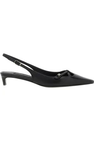 Dolce & Gabbana Sko, Dame, Sort, 37 1/2 EU, Læder, Sort læder Kitten Heel Pumps