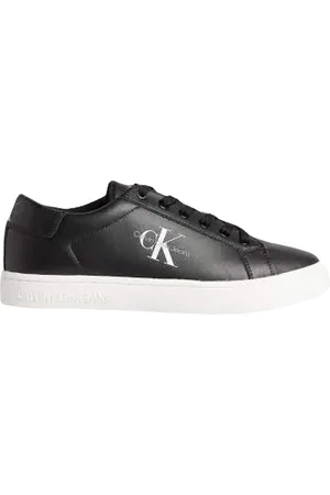 Calvin Klein Sko, Herre, Sort, 44 EU, Læder, Low Top Læder Sneakers