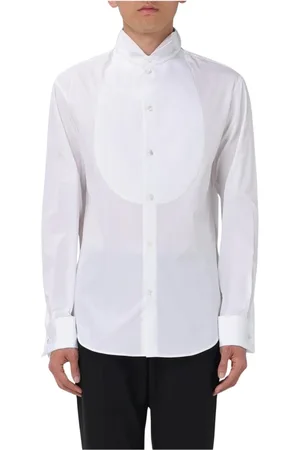 Emporio Armani Skjorte, Herre, Hvid, 2XL, Bomuld, Klassisk Hvid Formel Skjorte Plisseret