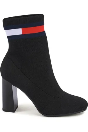 Tommy Hilfiger Sko, Dame, Sort, 37 EU, Polyester, Elegant Polyester Ankelstøvle i Sort