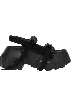 Rick Owens Sko, Herre, Sort, 41 EU, Uld, Stilfulde Platform Sandaler