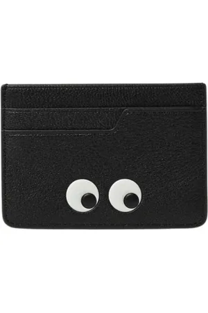 Anya Hindmarch Tilbehør, Dame, Sort, ONE SIZE, Læder, Sort Læderkortholder Pung