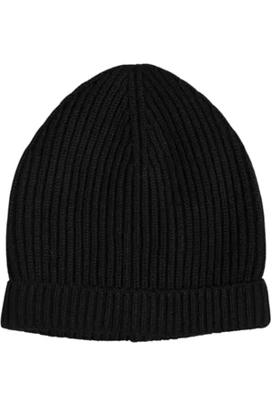 Dolce & Gabbana Tilbehør, Herre, Sort, ONE SIZE, Cashmere, Sort Cashmere Strikket Beanie Hat