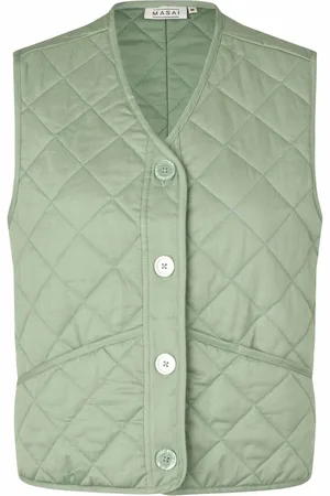 Masai Jakke, Dame, Grøn, S, Uld, Quiltet Vest Frosty Stilfuld