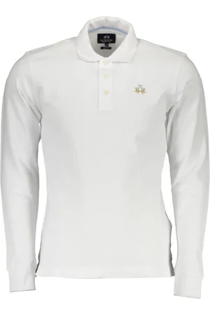 La Martina Top, Herre, Hvid, 2XL, Bomuld, Elegant Slim Fit Polo med Broderidetaljer