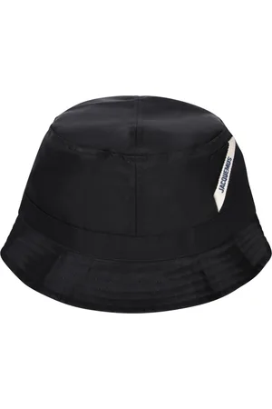 Jacquemus Tilbehør, Dame, Sort, 56 CM, Læder, Sort Nylon Hat med Læderdetalje