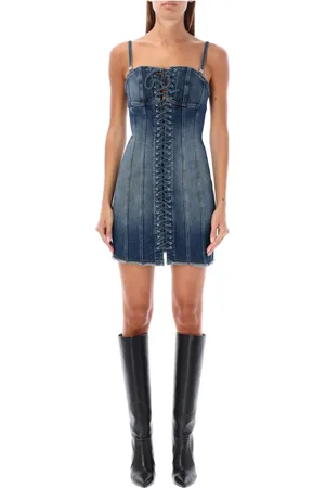 MISBHV Kjole, Dame, Blå, M, Denim, Blå Denim Blonde Mini Kjole