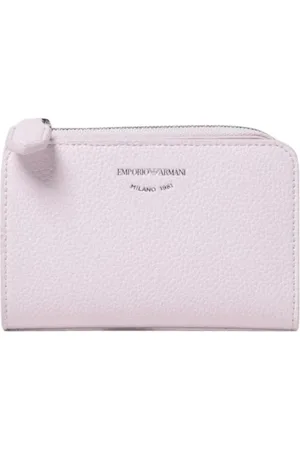 Emporio Armani Tilbehør, Dame, Lyserød, ONE SIZE, Læder, Blåt Læder Lynlås Pung