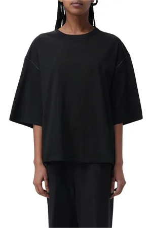 Fabiana Filippi Top, Dame, Sort, XS, Bomuld, Sort kortærmet T-shirt