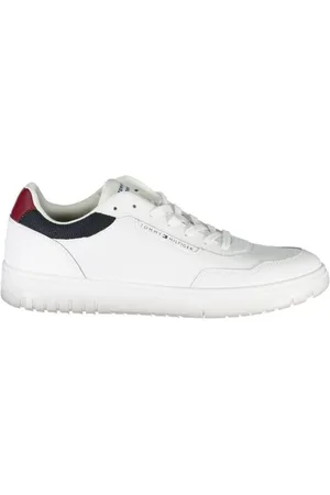 Tommy Hilfiger Sko, Herre, Hvid, 44 EU, Læder, Hvide Lædersneakers til Mænd