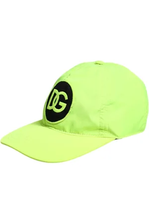 Dolce & Gabbana Tilbehør, Herre, Grøn, 58 CM, Polyester, Gul Grøn DG Logo Baseball Kasket