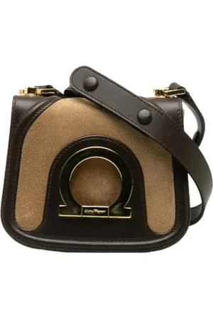 Salvatore Ferragamo Pre-owned, Dame, , ONE SIZE, Uld, Pre-owned Laeder crossbody-tasker