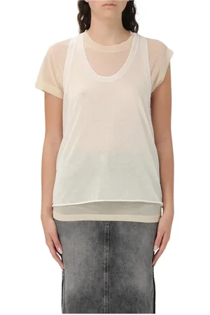 Pinko Top, Dame, , L, Uld, Sort Lagdelt Strikbluse Semigennemsigtig