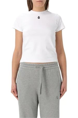 Alexander McQueen Top, Dame, Hvid, S, Uld, Stilfuld Skull Detail T-shirt
