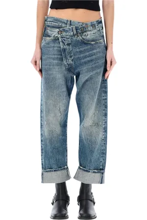 R13 Jeans, Dame, Blå, W26, Uld, Blå Distressed Skinny Jeans