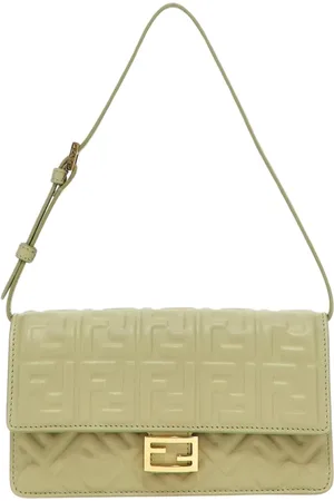 Fendi Taske, Dame, Grøn, ONE SIZE, Uld, Quiltet Læder Skuldertaske