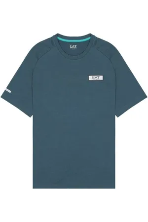 EA7 Top, Herre, Blå, M, Polyester, Sort Polyester T-shirt til Mænd