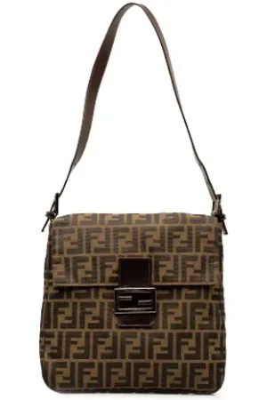 Fendi Pre-owned, Dame, Brun, ONE SIZE, Uld, Pre-owned Canvas fendi-tasker