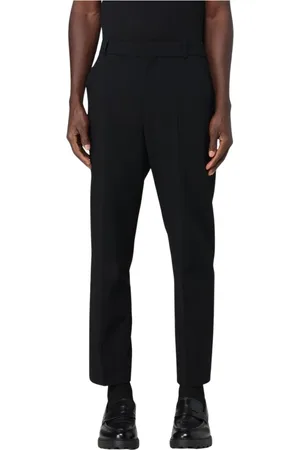 Balmain Bukser, Herre, Sort, L, Uld, Sort stilfulde mænds klassiske bukser