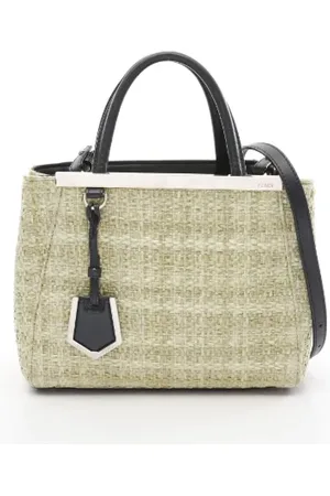 Fendi Pre-owned, Dame, Grøn, ONE SIZE, Uld, Pre-owned Stof hndtasker