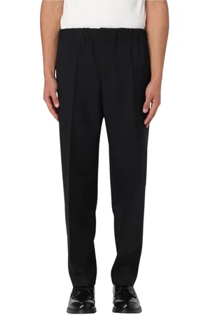 Jil Sander Bukser, Herre, Sort, M, Uld, Sort Uld Elastisk Talje Bukser