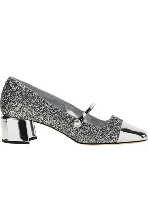 Jimmy Choo Sko, Dame, Grå, 38 EU, Glitter Mary Jane Pumps