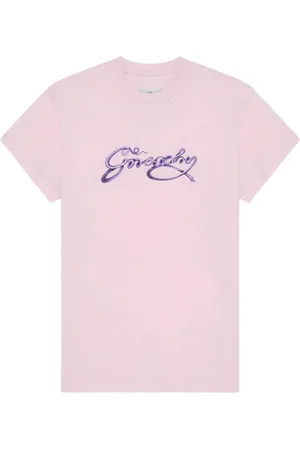 Givenchy Top, Dame, Lyserød, XS, Bomuld, Script Logo Tee i