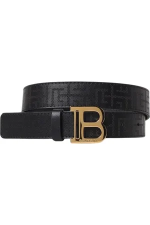 Balmain Tilbehør, unisex, Sort, 116 CM, Læder, Monogram Læderbælte til børn