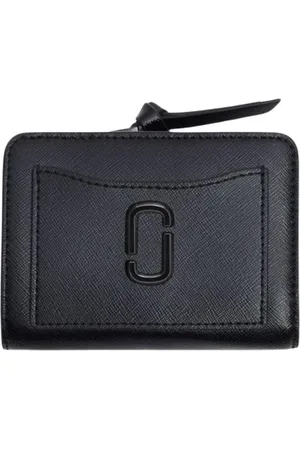 Marc Jacobs Tilbehør, Dame, Sort, ONE SIZE, Læder, Sort Læder Bifold Pung med Snap