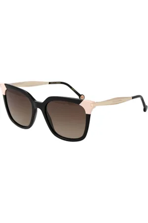Carolina Herrera Tilbehør, Dame, Sort, ONE SIZE, Uld, Elegant Gradient Solbriller med Mærket Etui