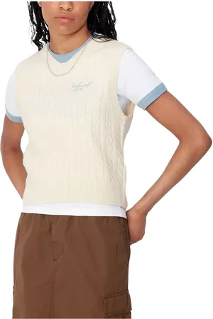 Carhartt Strik, Dame, , L, Uld, Signature Vest Sweater Natural Dusty Ice