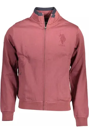 U.S. Polo Assn. Sweathshirts & Hoodies, Herre, Lilla, 3XL, Bomuld, Lilla Bomuldssweater med Lynlås og Broderi