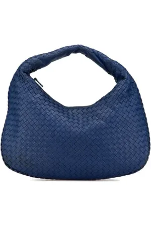 Bottega Veneta Pre-owned, Dame, Blå, ONE SIZE, Uld, Pre-owned Laeder skuldertasker