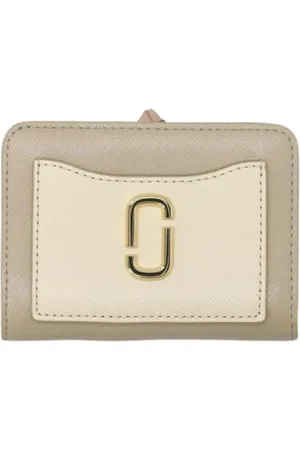 Marc Jacobs Tilbehør, Dame, Grøn, ONE SIZE, Uld, Pink Kompakt Pung med Snaplukning