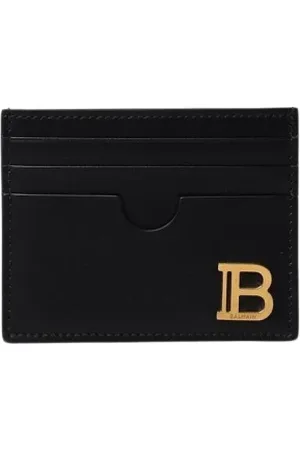 Balmain Tilbehør, Dame, Sort, ONE SIZE, Læder, Elegant Læderkortholder Pung