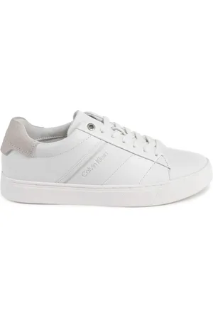 Calvin Klein Sko, Dame, Hvid, 39 EU, Læder, Hvide Læder Lav-Top Sneakers