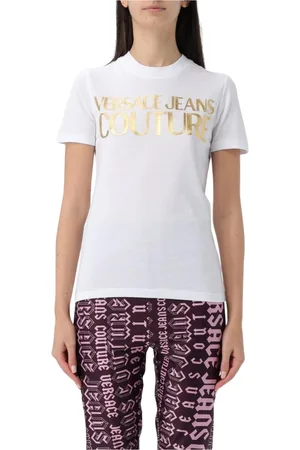 VERSACE Top, Dame, Hvid, S, Logo Print T-Shirt