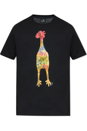 Paul Smith Top, Herre, Sort, L, Bomuld, T-shirt med farverigt tryk