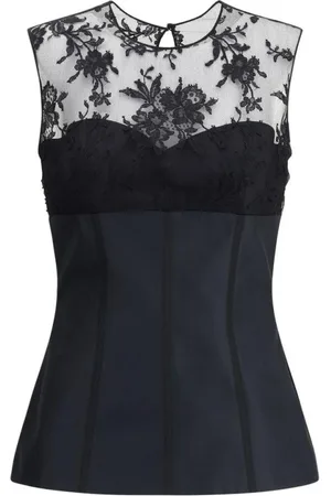 Alexander McQueen Top, Dame, Sort, S, Bomuld, Blonde Top med knaplukning bagpå