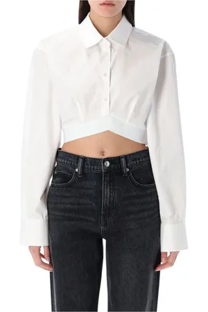 Alexander Wang Bluser & Skjorter, Dame, Hvid, M, Bomuld, Hvid Poplin Wrap Skjorte
