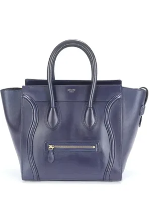Céline Pre-owned, Dame, Blå, ONE SIZE, Uld, Pre-owned Laeder celine-tasker