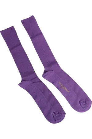Dolce & Gabbana Undertøj, Herre, Lilla, L, Bomuld, Luksus Logo Bomuldssokker